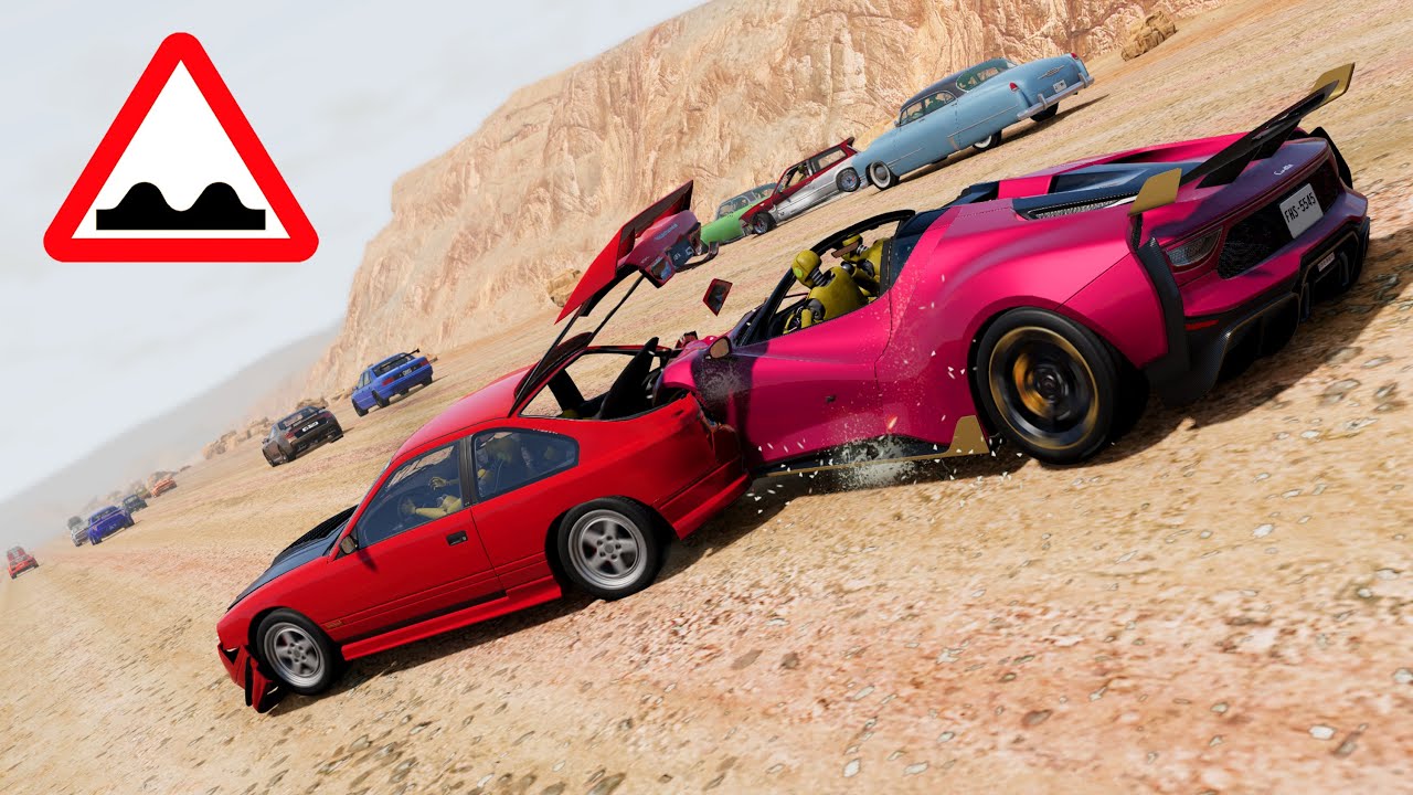 BeamNG Drive - Cars Not Meant To Be Racing On The Long Bumpy Desert Road #3