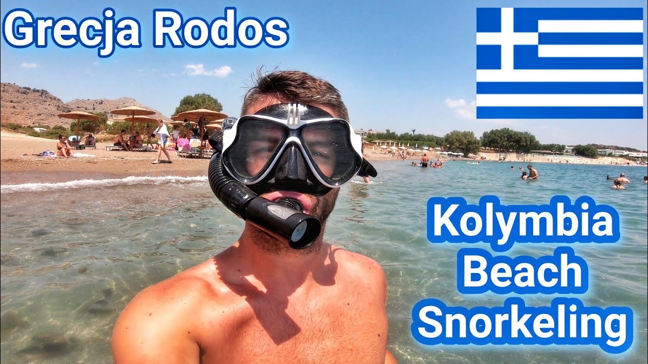 GRECJA RODOS - PLAŻA KOLYMBIA BEACH - SNORKELING PŁYWANIE Z MASKĄ I RURKĄ - WAKACJE 2021