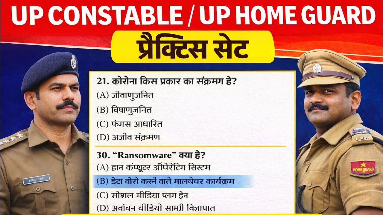 UP Police Constable & Home Guard GK Practice Set 2026 | Top 50 Important Questions