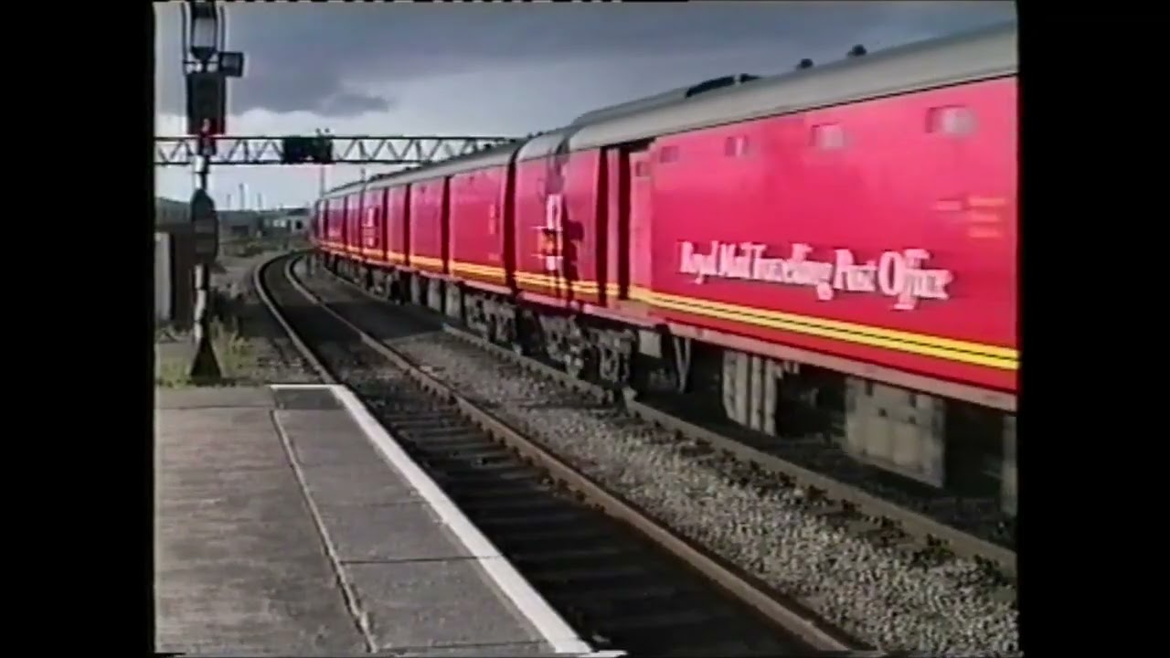 Rails in Wales 1997. 2 x TPO, HST, heavy freight at sunny Cardiff Central.