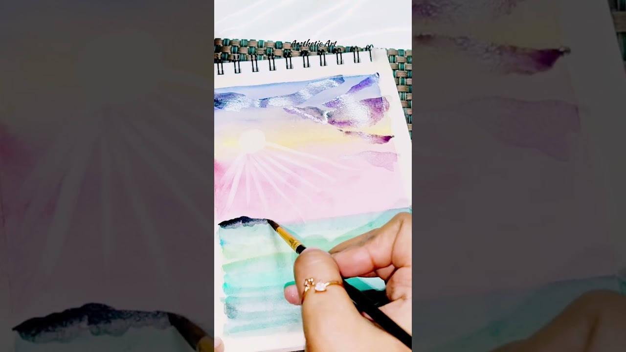 Beautiful watercolor scenery painting ideas for beginners step by step 🌄✨💫||Aesthetic Art 