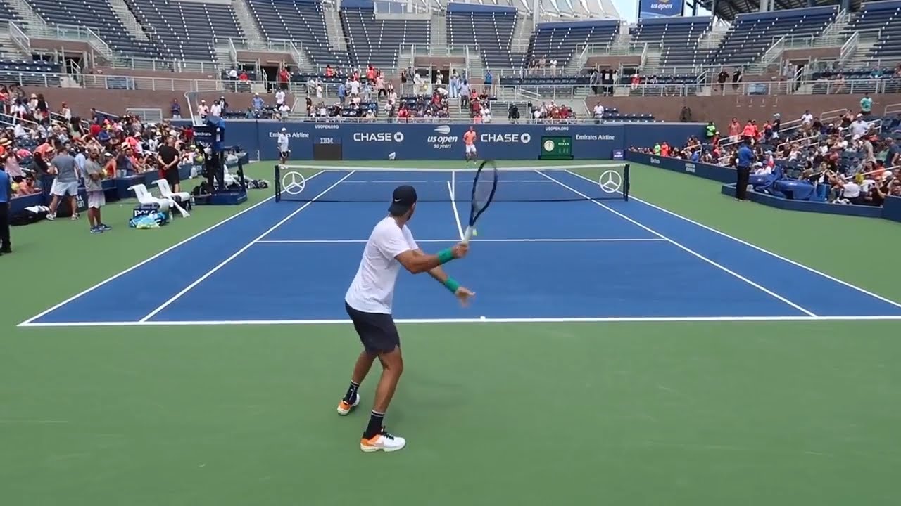Del Potro Training 2018 Court Level View (HD)