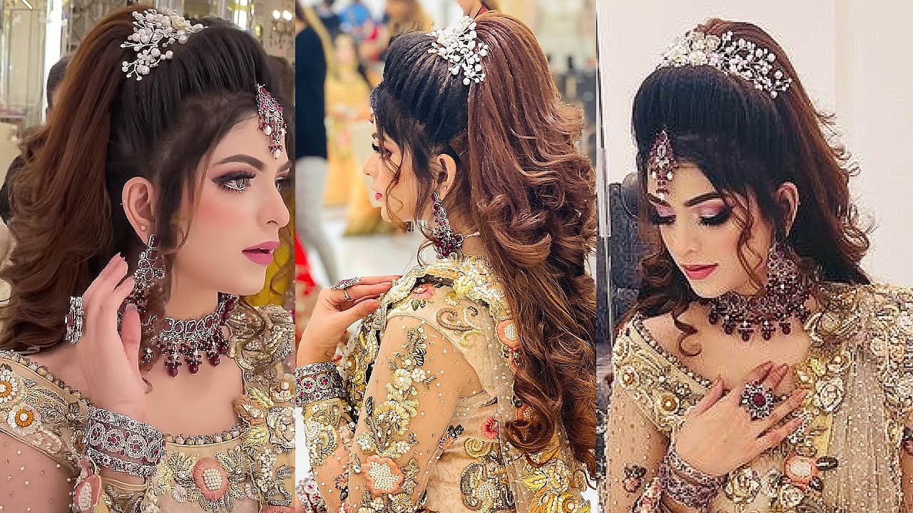 kashees bridal hairstyle l hair style girl for wedding l barbie hairstyle l half ponytail hairstyle