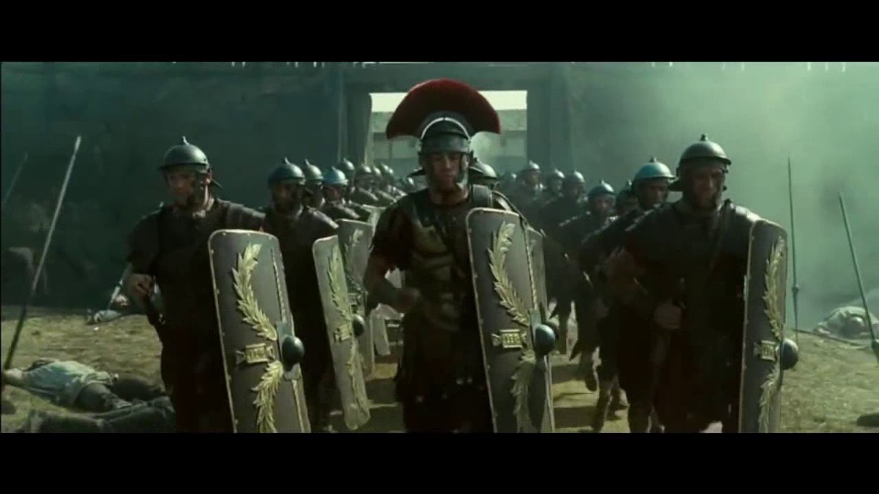 Legi&atilde;o Romana em a&ccedil;&atilde;o em cena de filme.