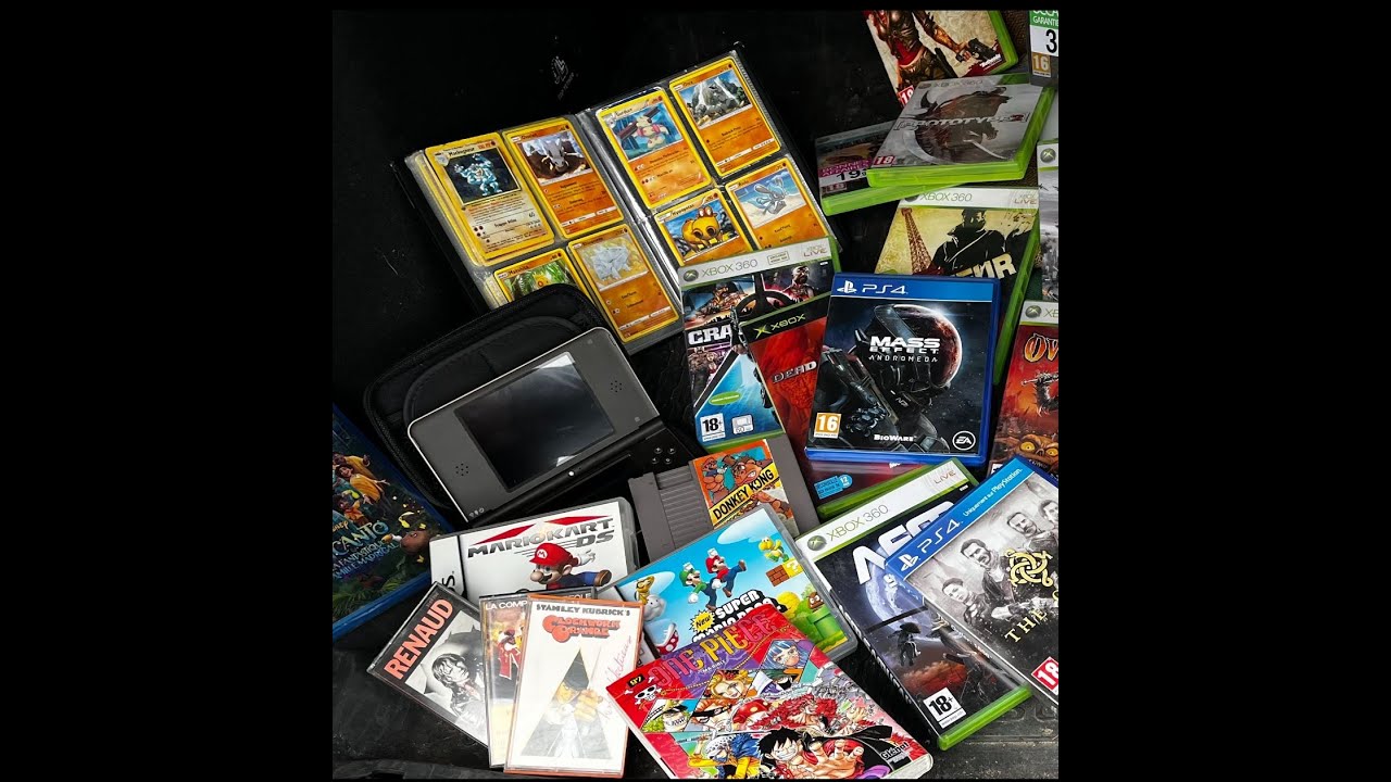 VIDE GRENIER CONSOLE DE BELLES TROUVAILLES  LE PLEIN DE JEUX VIDEO CONSOLE MANGAS …