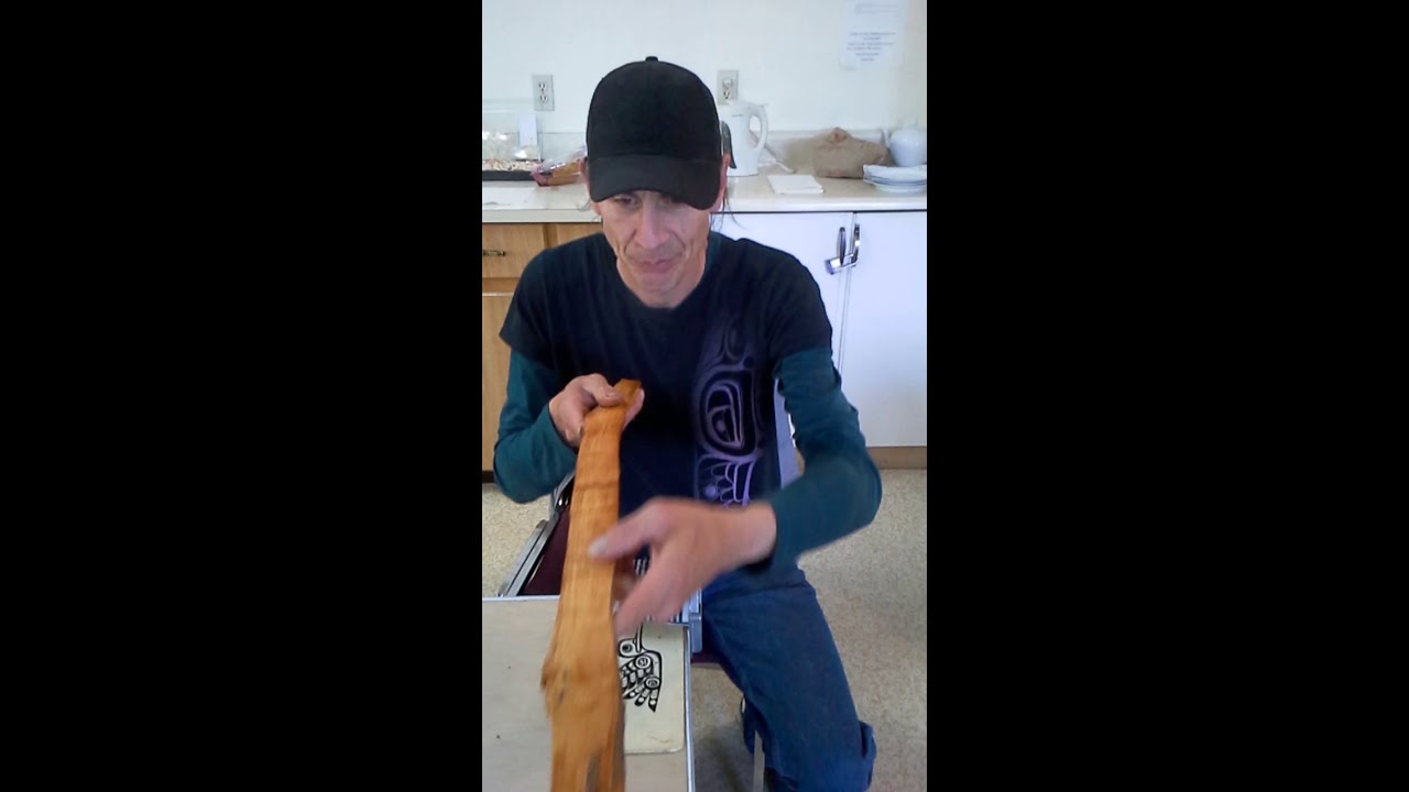 Preparing Cedar Bark for weaving