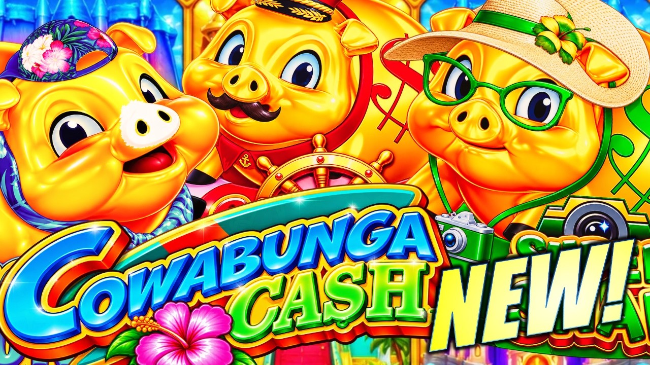 NEW SLOTS FROM AGS! RAKIN BACON&rsquo; COWABUNGA CASH 🐷 COMING SOON! G2E 2026 Slot Machine Demo Tour