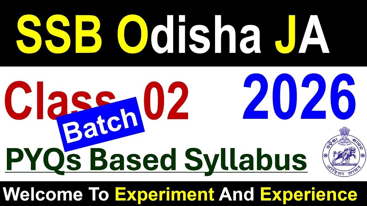 SSB JA Syllabus 2026 | SSB Junior Assistant 2026 #ssbodisha #odishassb