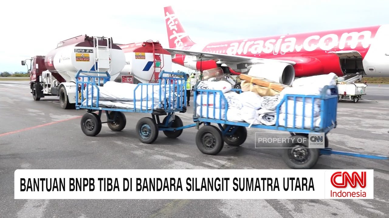 Bantuan BNPB Tiba di Bandara Silangit, Sumatra Utara