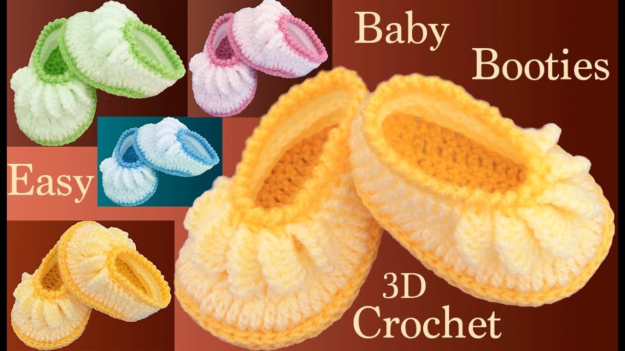 Zapatos a Crochet en Punto 3D muy fácil para bebes tejido tallermanualperu
