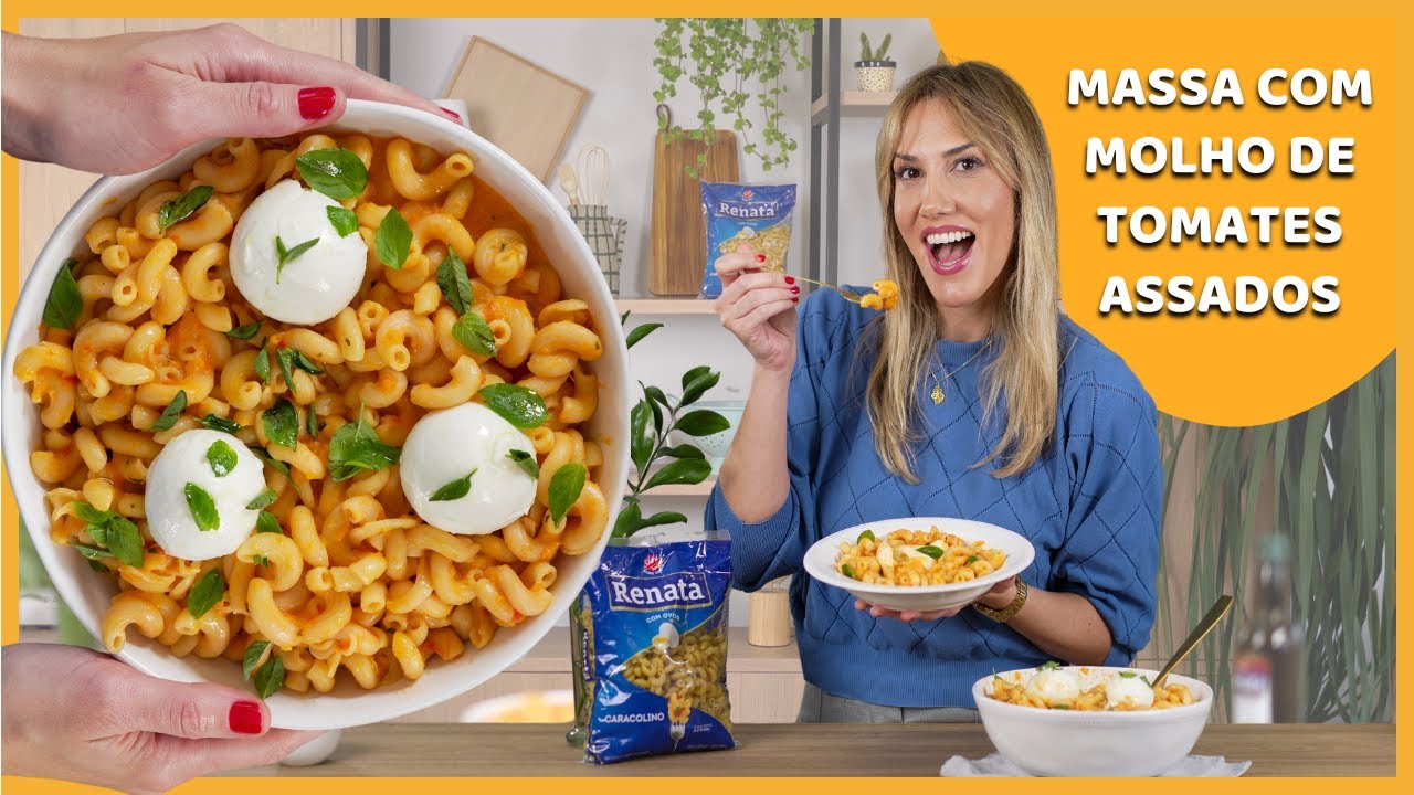MASSA COM MOLHO DE TOMATES ASSADOS I Receitas e Temperos