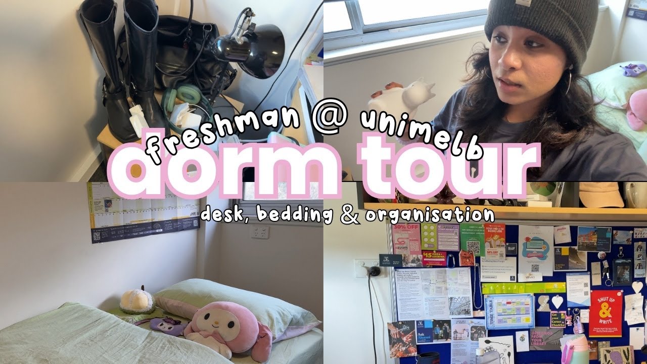 2025 DORM ROOM TOUR 🌟 cute bedding set, organisation, desk tour @ the uni of melbourne