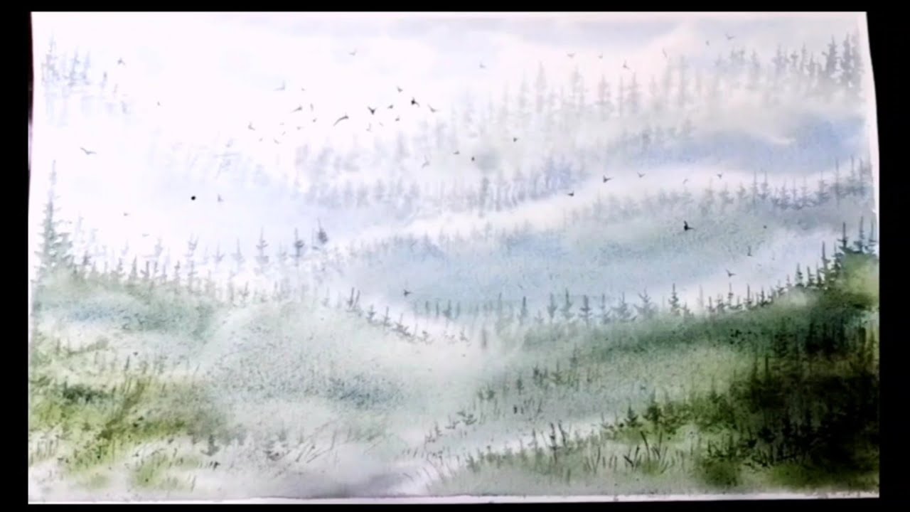 How To Draw Scenery With Watercolor/Scenery With Watercolor For Beginners/Scenery With Watercolor!!