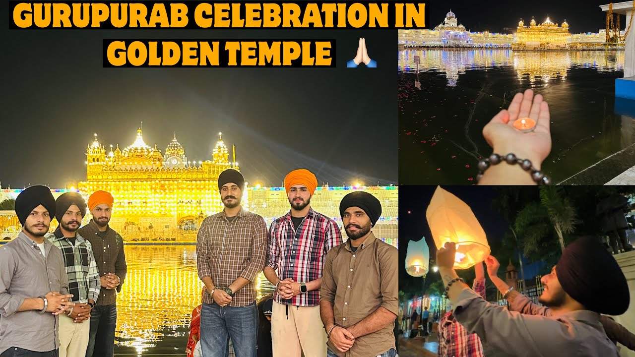 GURUPURAB CELEBRATION IN GOLDEN TEMPLE 🙏🏻 SKY SHOTS , PARACHUTE , CANDLE 🙏🏻