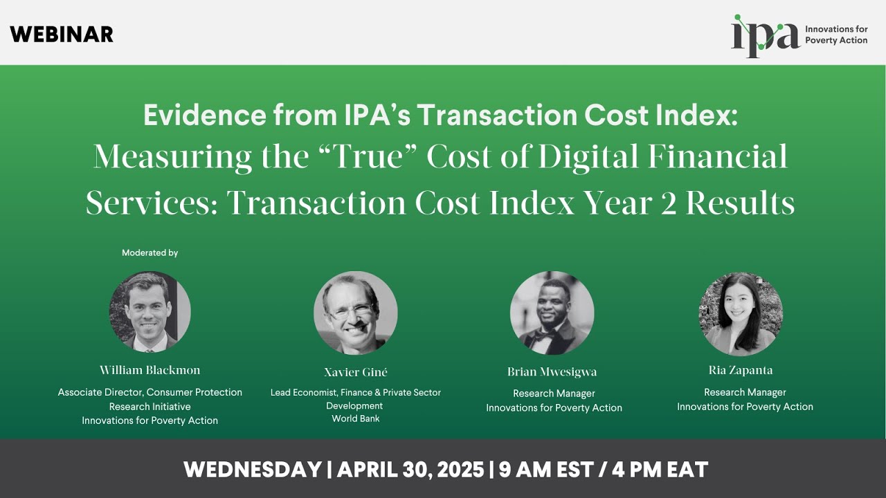 Webinar | Measuring the True Cost of Digital Financial Services: Transaction Cost Index Year 2