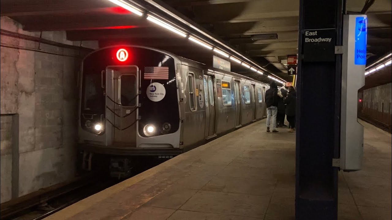 IND 6th Ave Line: (A) (C) (F) Train Action @ East Broadway (R46, R160A-2, R160B, R179)