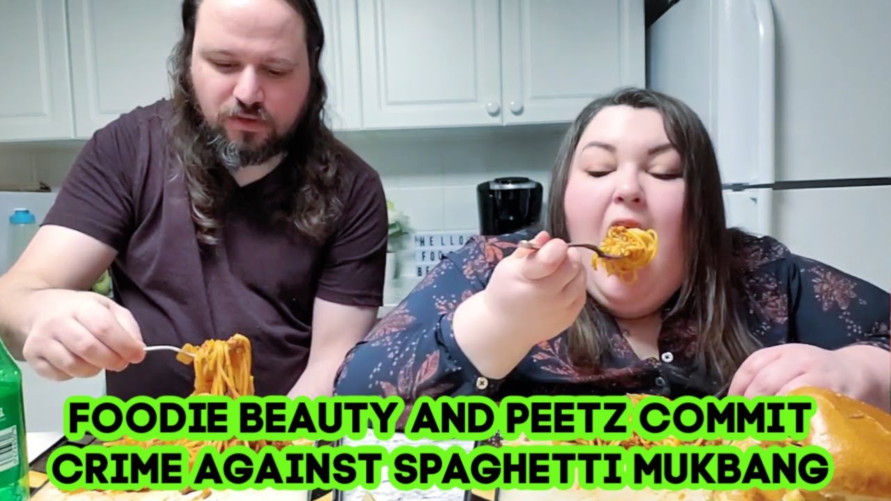 Foodie Beauty and Peetz Commit Crime Against Spaghetti Mukbang | Reaction