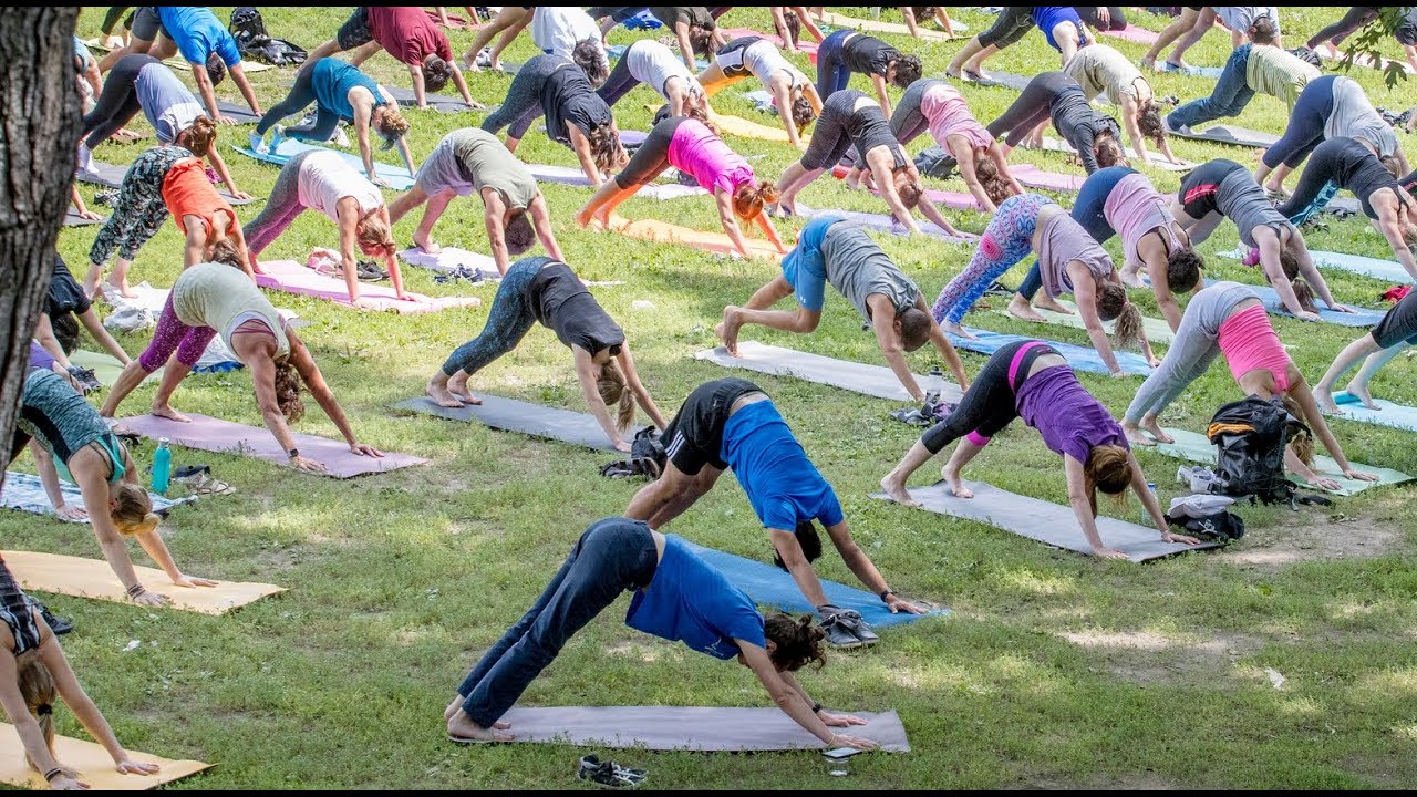 Outdoor yoga at McGill University