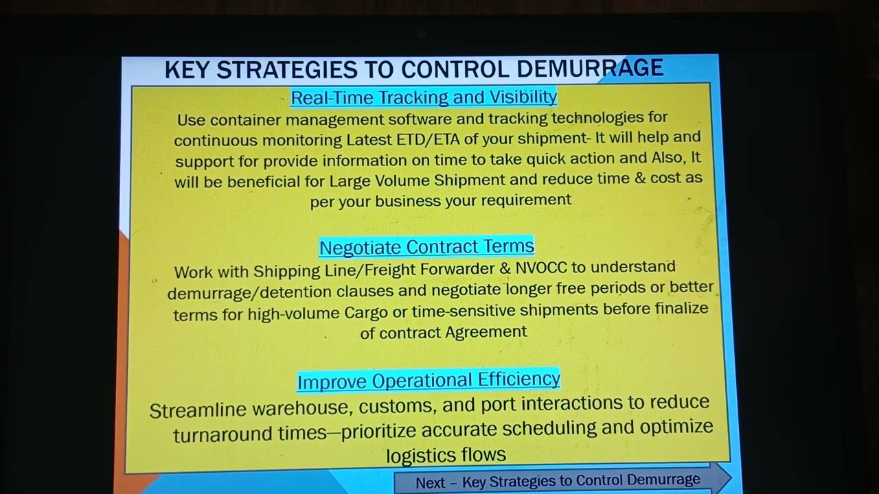 Practical Training-76-Key Strategies to Control Demurrage,DETENTION and Port Storage charges 
