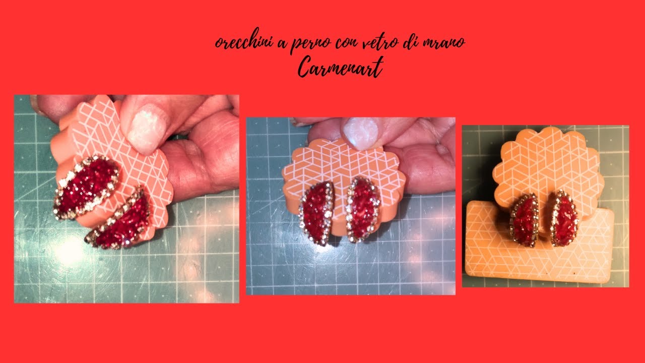 Tutorial resina uv orecchini a lobo con vetro di murano# Murano glass stud earrings in UV resin