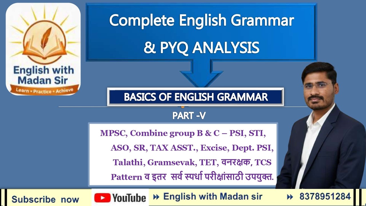 Basics of English Grammar I PYQ Analysis Part-5 I Madan Sir