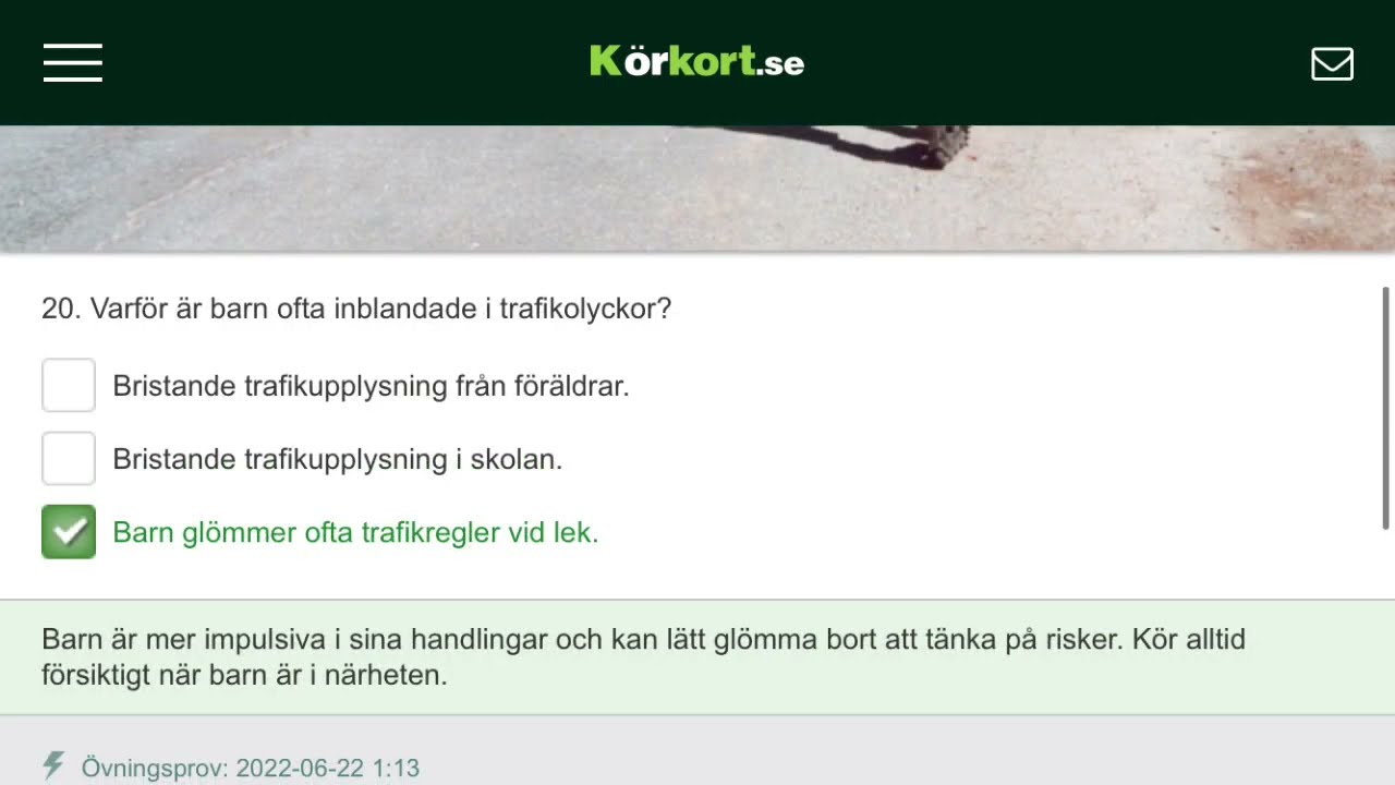 Fordonskännedom manövrering Teoriprov