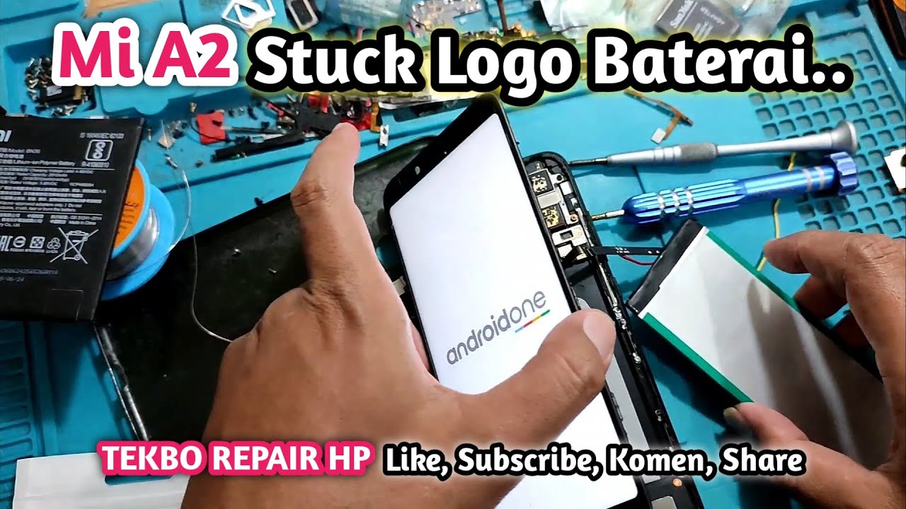 Mengatasi Mi A2 Stuck Logo Baterai || Coba Saja Cek Kondisi dan Tegangan Baterai || TEKBO REPAIR HP