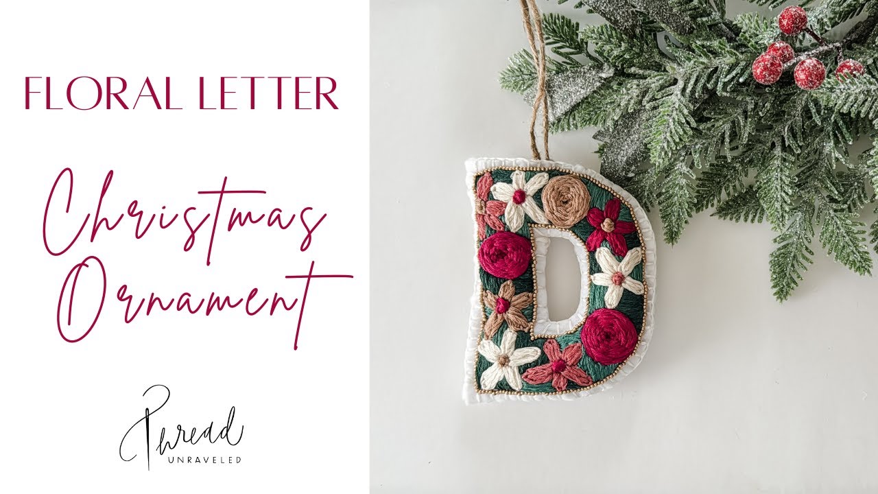 Floral Letter Christmas Ornament Tutorial