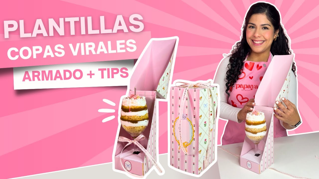 Como hacer/armar caja para copa de postre | CAJA VIRAL 🎂🎁