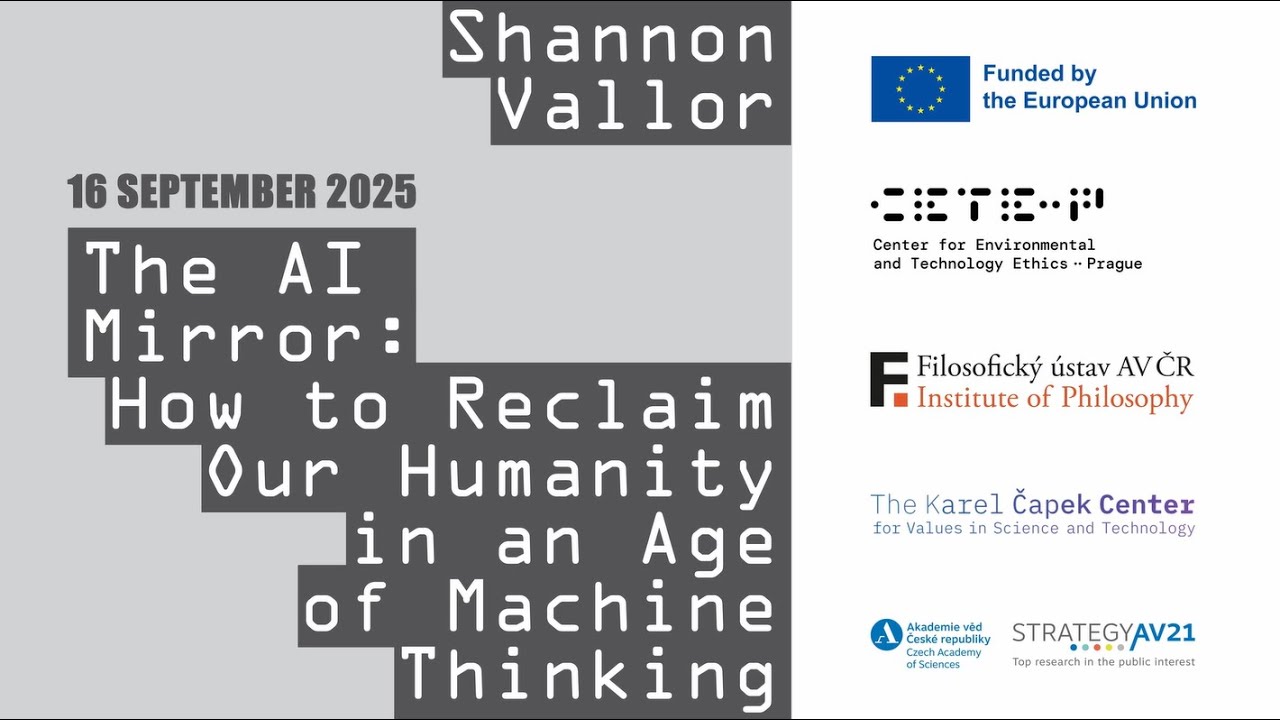 #lecture #debate #AI | Shannon Vallor: The AI Mirror (16.9.2025)