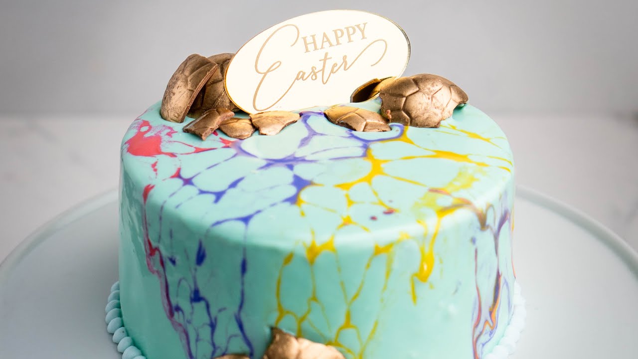 Easy Spider Web Effect- Easter Cake Decorating Tutorial