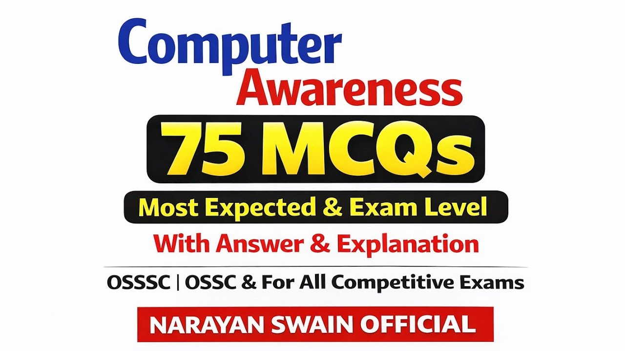 Computer Awareness 🔥 | 75 Important Questions with Answers | OSSSC, OSSC & All Exams