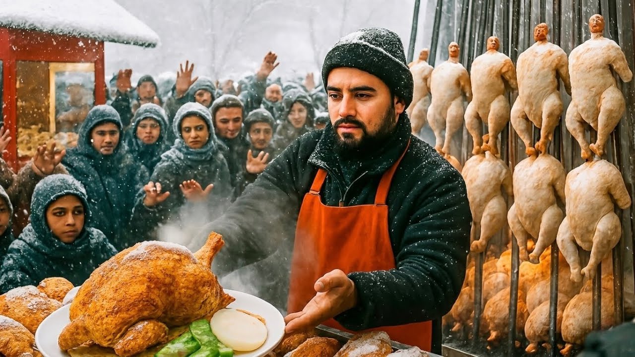 Grilling 500 Chickens Daily – The Sajji Legend of Kabul (Snowy Day)