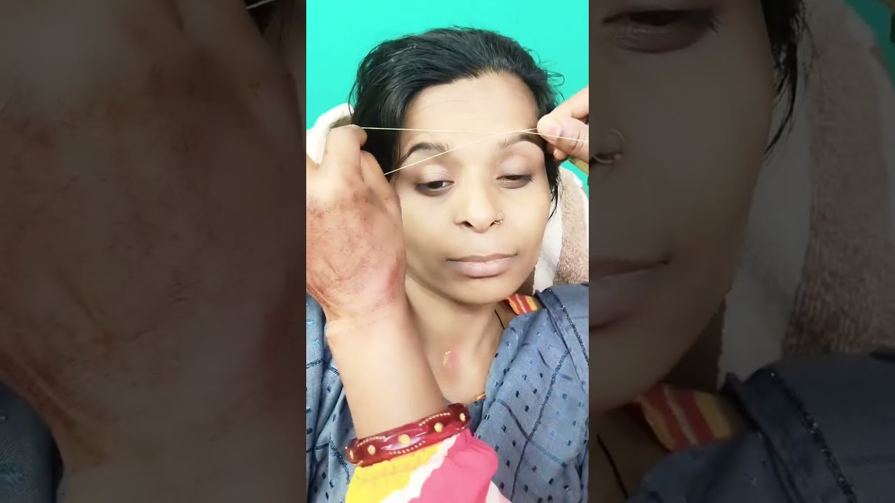 Eyebrow threading tutorial Threading tutorial How to create eyebrow shape#ry#eyebrowtutorial #threa🤗