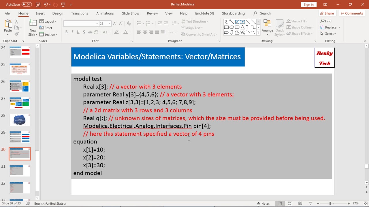 Modelica Tutorials for Beginners: 3.0 - Variables/Statements