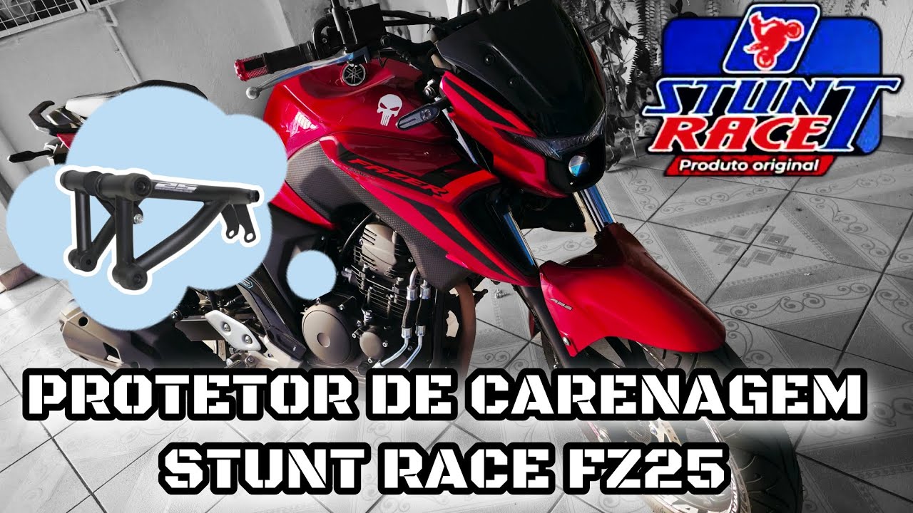 Coloquei Protetor de Carenagem STUNT RACE na Fz25 💥🔥 (Yamaha Fazer 250 Fz25)