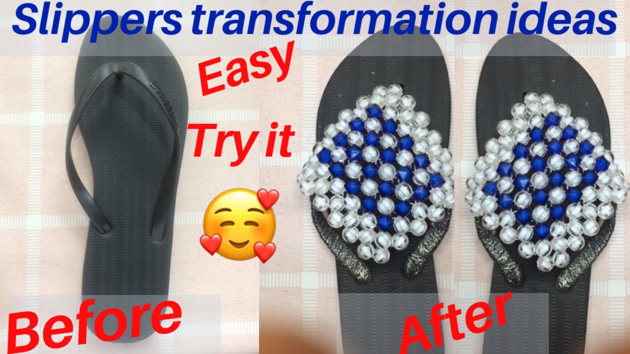 S01 E07. Beading series. DIY how to make Beaded flip flop/ slippers designs tutorials.