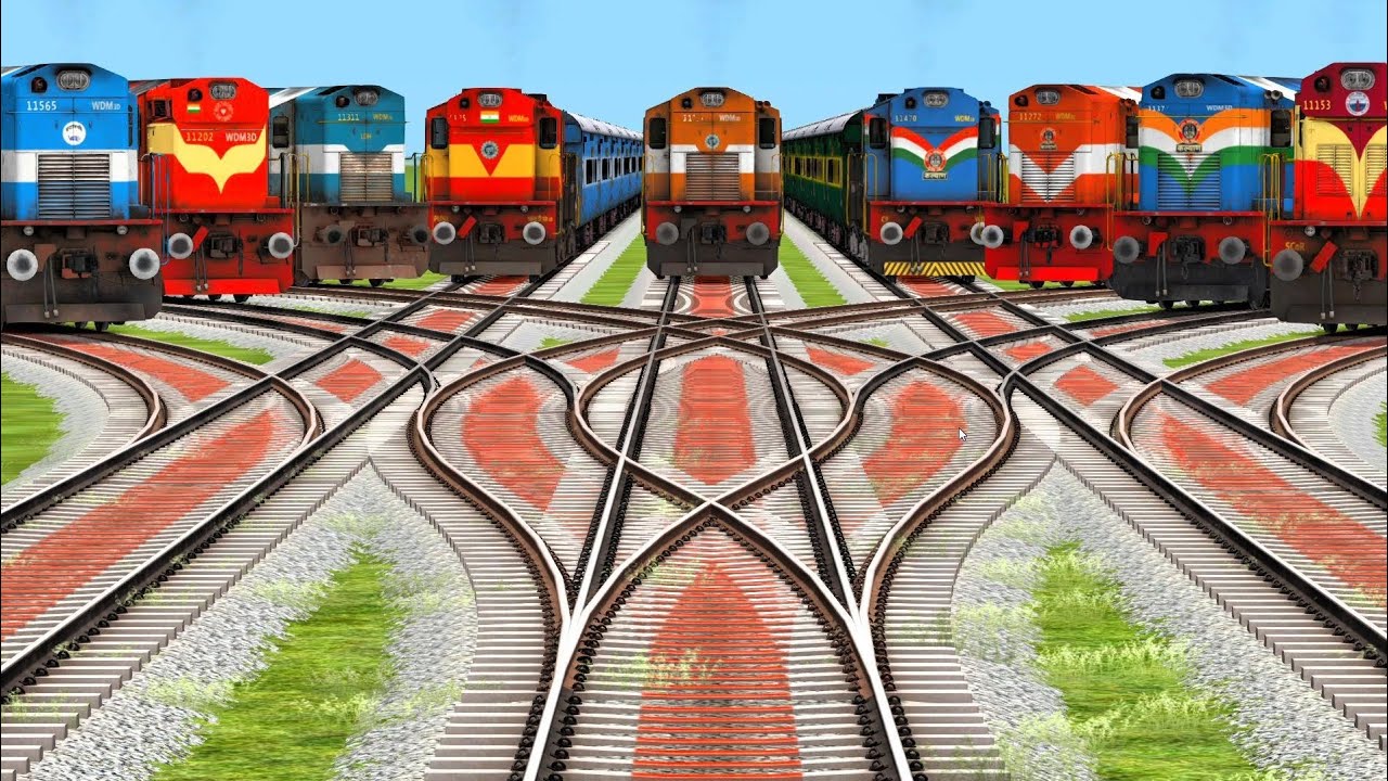 ⚔ 9 LHB & ICF Coaches Battle on Dangerous Forked Railway
