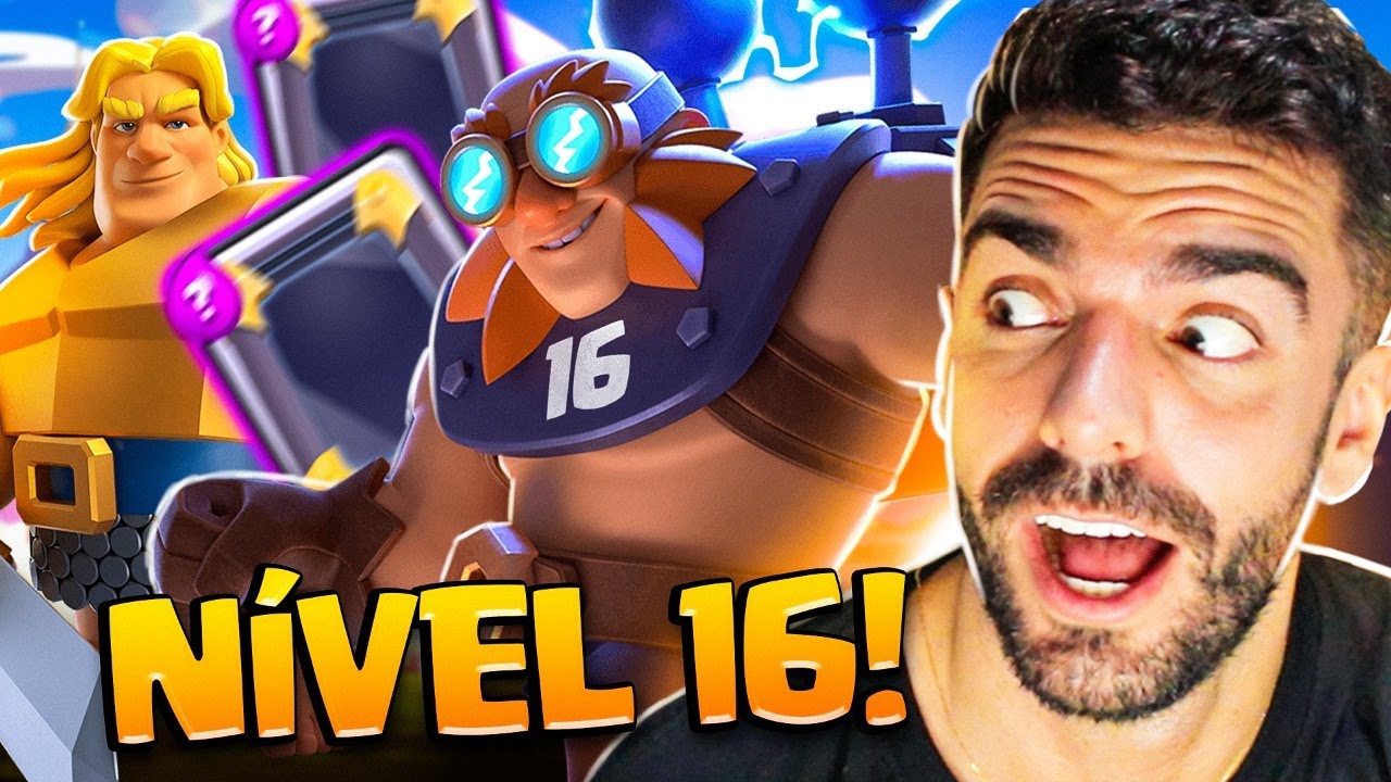 TESTEI O NOVO DECK DE GIGANTE EL&Eacute;TRICO N&Iacute;VEL 16 COM ESPELHO NO CLASH ROYALE!