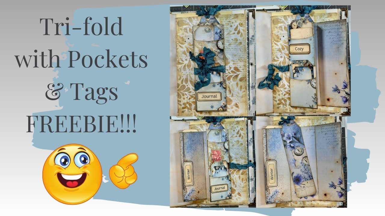Tri-Fold Journal Insert with Pockets & Tags | Easy Tutorial Using a FREE Ko-fi Kit