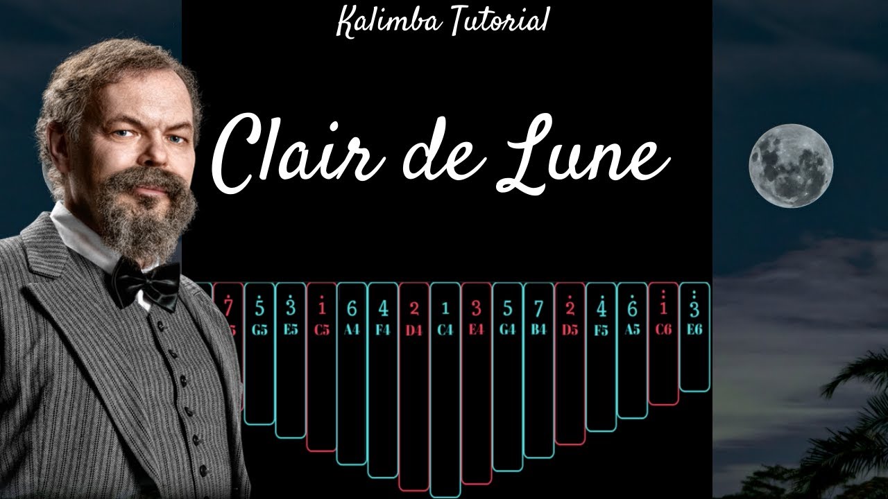 【EASY Kalimba Tutorial】 Clair de Lune by Claude Debussy