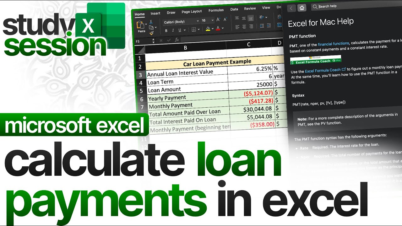 How To Calculate Loan Payments & Savings Goals In Excel | PMT() Function