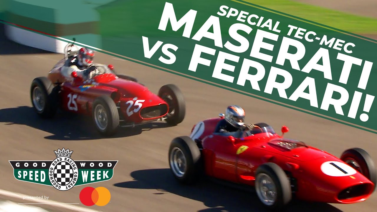 'Modded' Maserati 250F takes on F1 Ferrari 246 at Goodwood