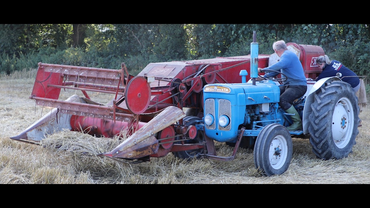 JF Side Mounted Combine powered by a Fordson Dexta owned and operated by Alan Gillespie