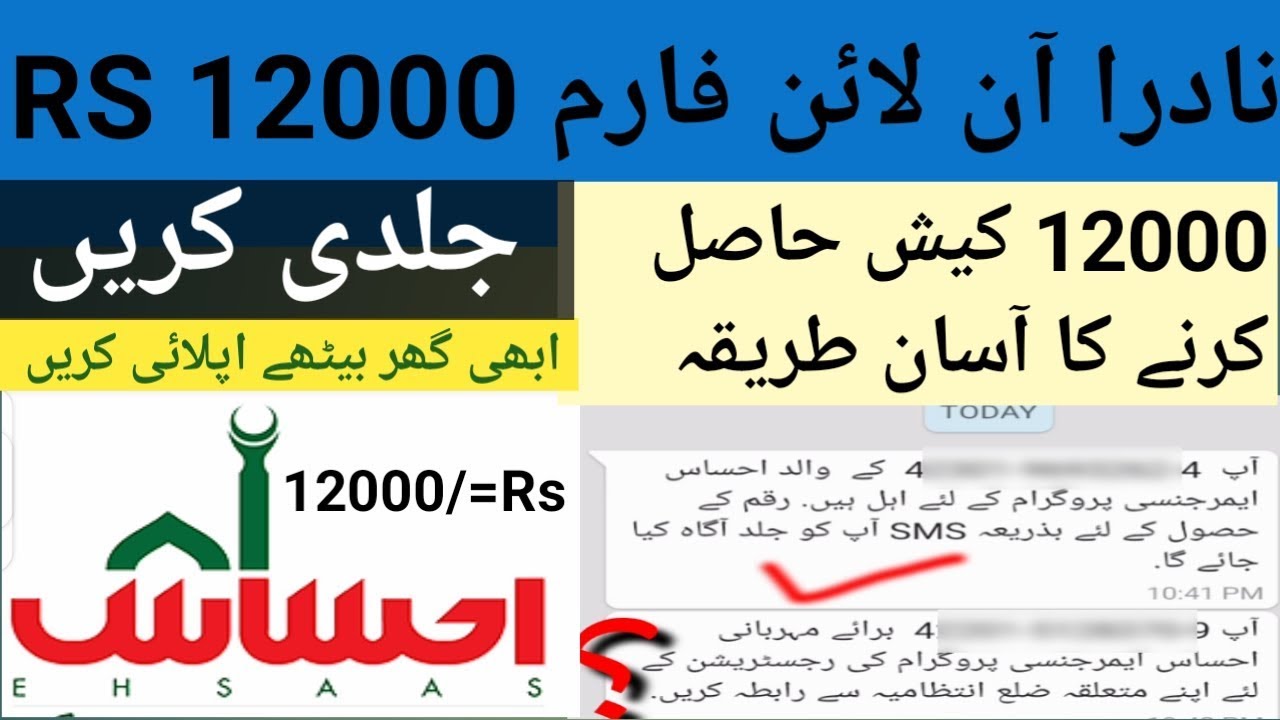 How to online register ehsaas cash||ehsaas emergency form nadra||online Ehsaas emergency12000