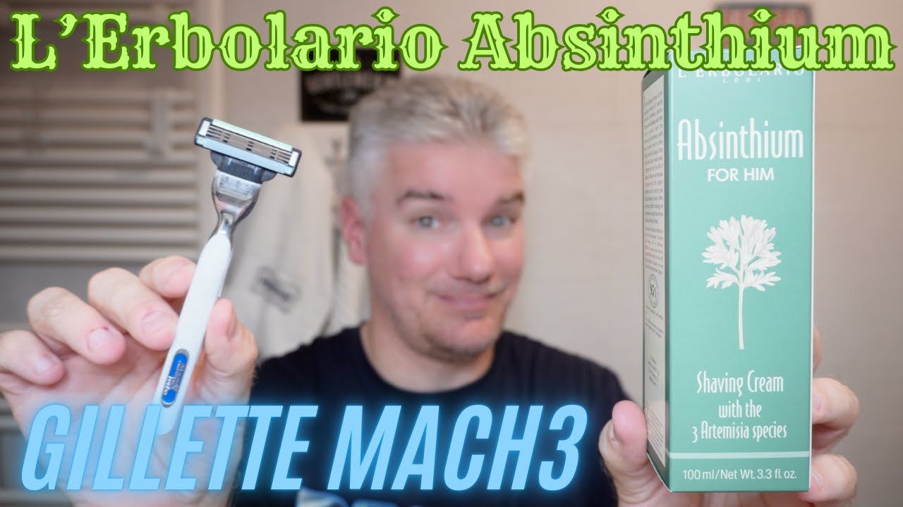 L'Erbolario Absinthium crema da barba brushless & Gillette Mach3 - Rasatura ultra veloce ed efficace