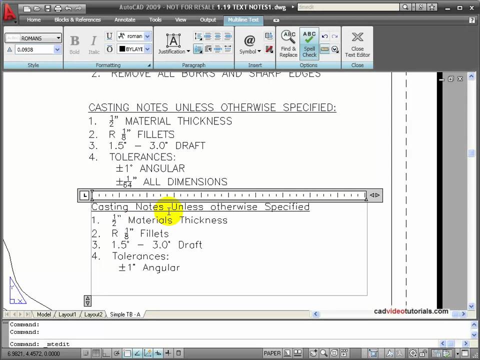AutoCAD Tutorial - Using MTEXT to create Multiline Text