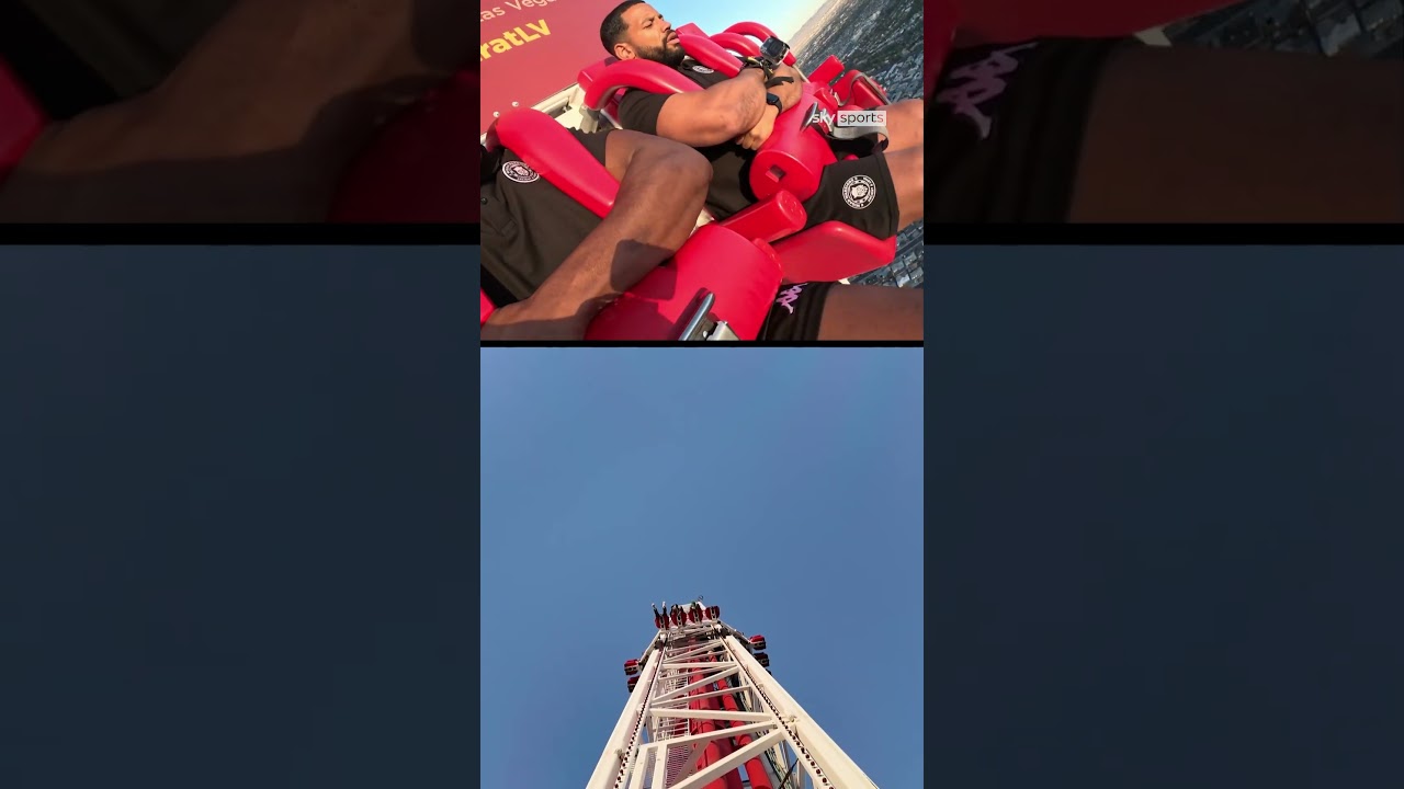 Rugby players take on the Big Shot in Las Vegas 🎢😱