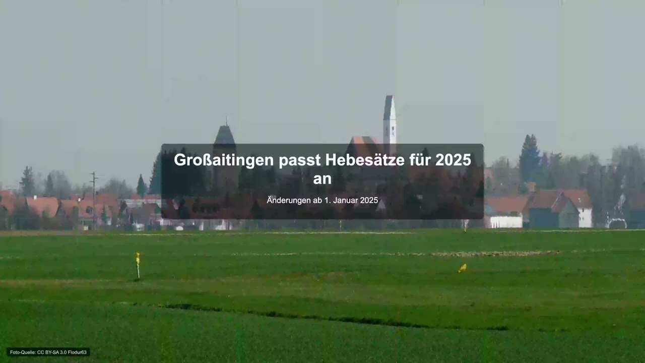 Gro&szlig;aitingen passt Hebes&auml;tze f&uuml;r 2025 an - Gewerbesteuer News