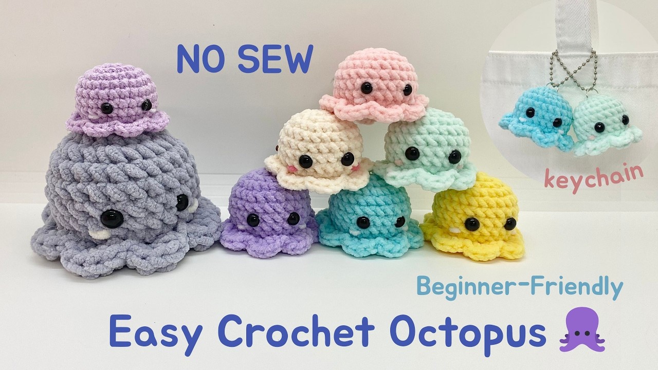 Easy No-Sew Crochet Octopus 🐙💖 Amigurumi | Beginner-Friendly Plush Tutorial